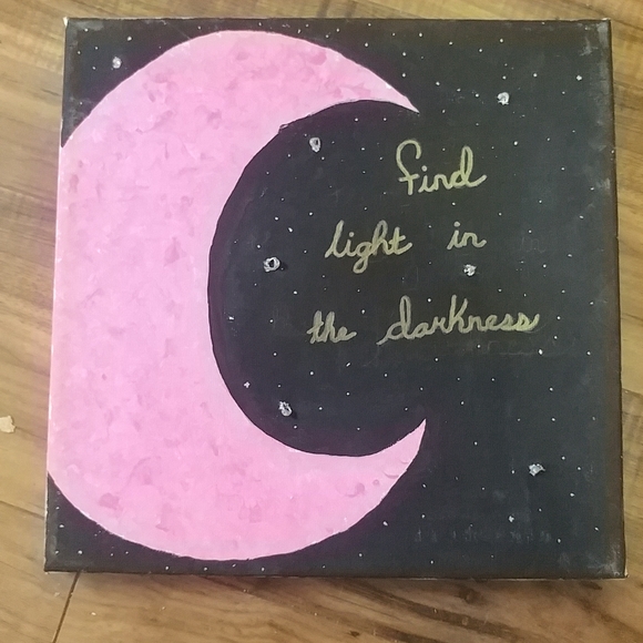 Light up pink moon canvas - Picture 2 of 2